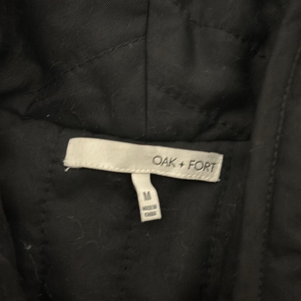OAK + FORT Black Puffer Jacket Oversized Quilted Design - Picture 7 of 9